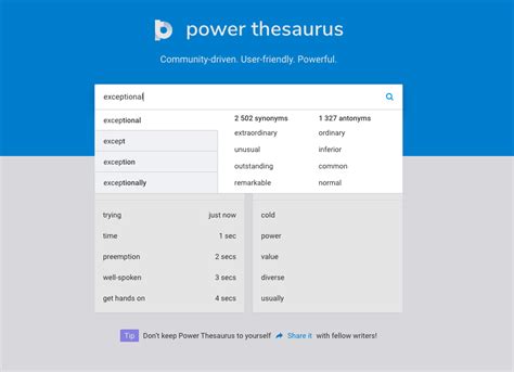 power thesauraus